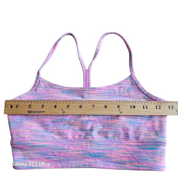 Ivivva lululemon girls Sz 14 reversible pink multicolor striped and solid pink s - Picture 4 of 5